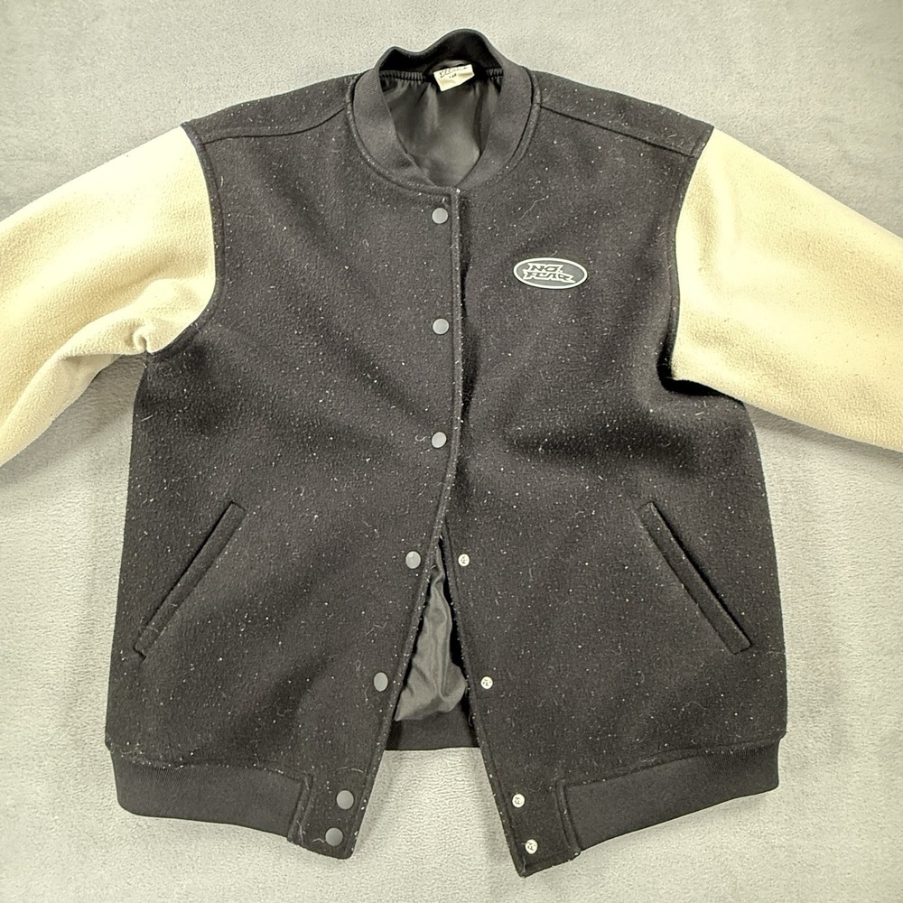 Vintage 90s Y2K No Fear Wool Bomber Varsity Jacket Small Black‎